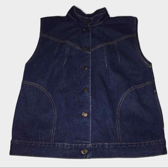 Vintage Levi’s Tops Rigid Denim Vest Size Large Darts - Picture 1 of 10